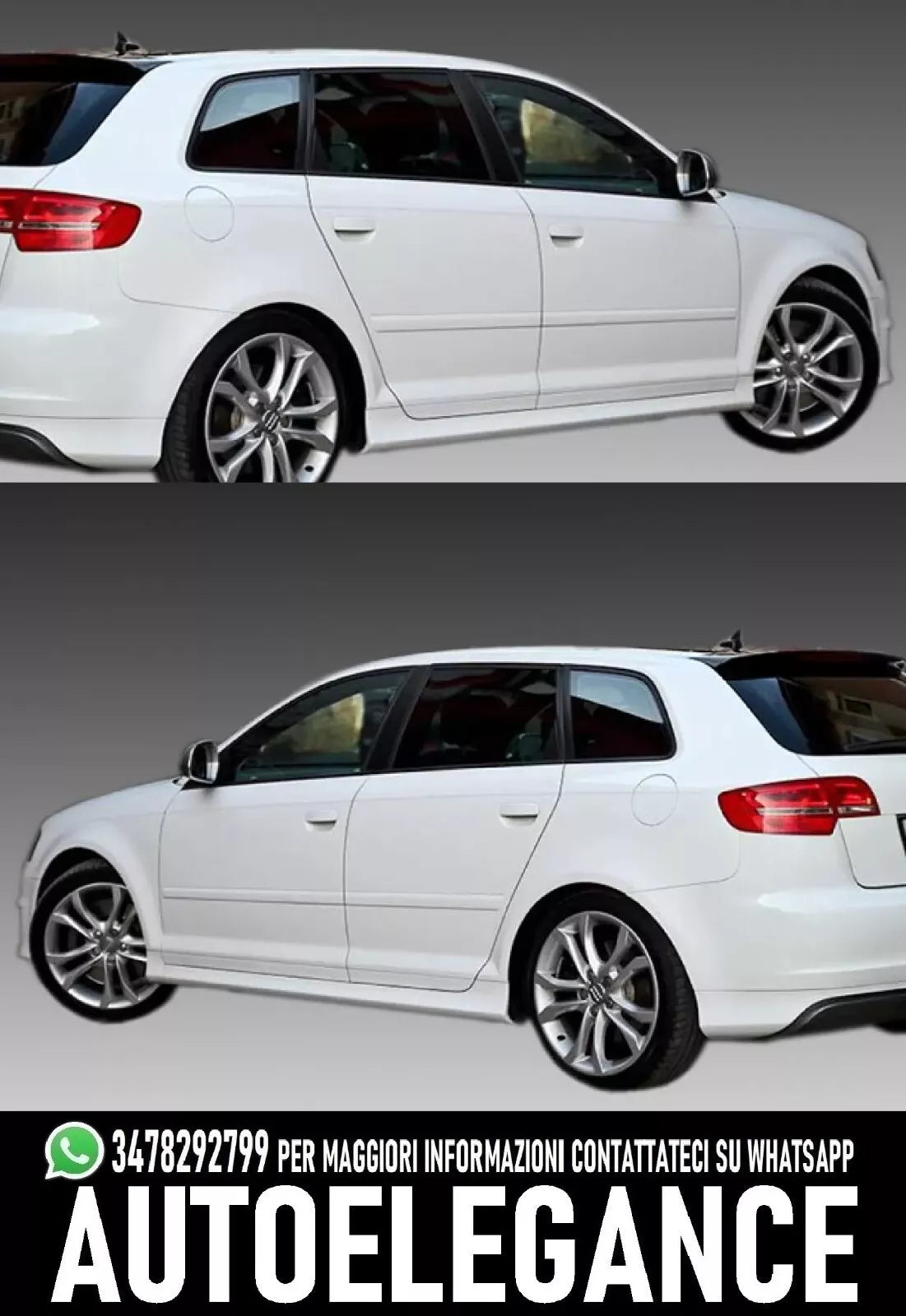 MINIGONNE AUTO ADATTE PER AUDI A3 8P 2005-2012 5 PORTE LOOK SPORTIVO