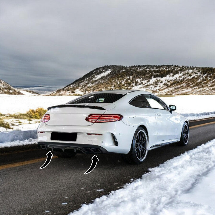 🔥Sport Rear Diffuser with Exhaust Tips for Mercedes C C205 🔥