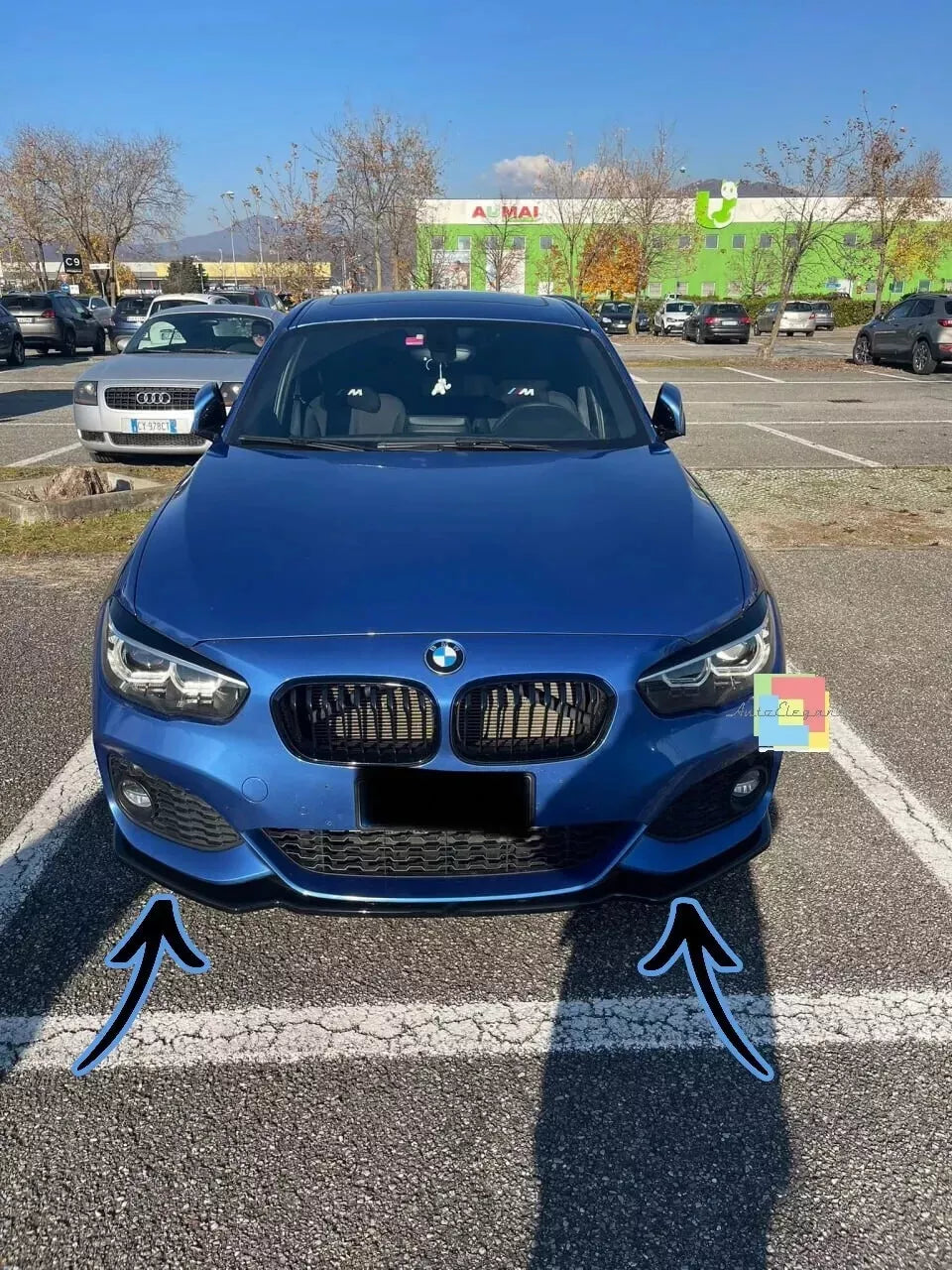 ⚡0563 SPLITTER SUITABLE FOR BMW 1 SERIES F20 F21 15-19 MSPORT LOOK GLOSSY BLACK⚡ 