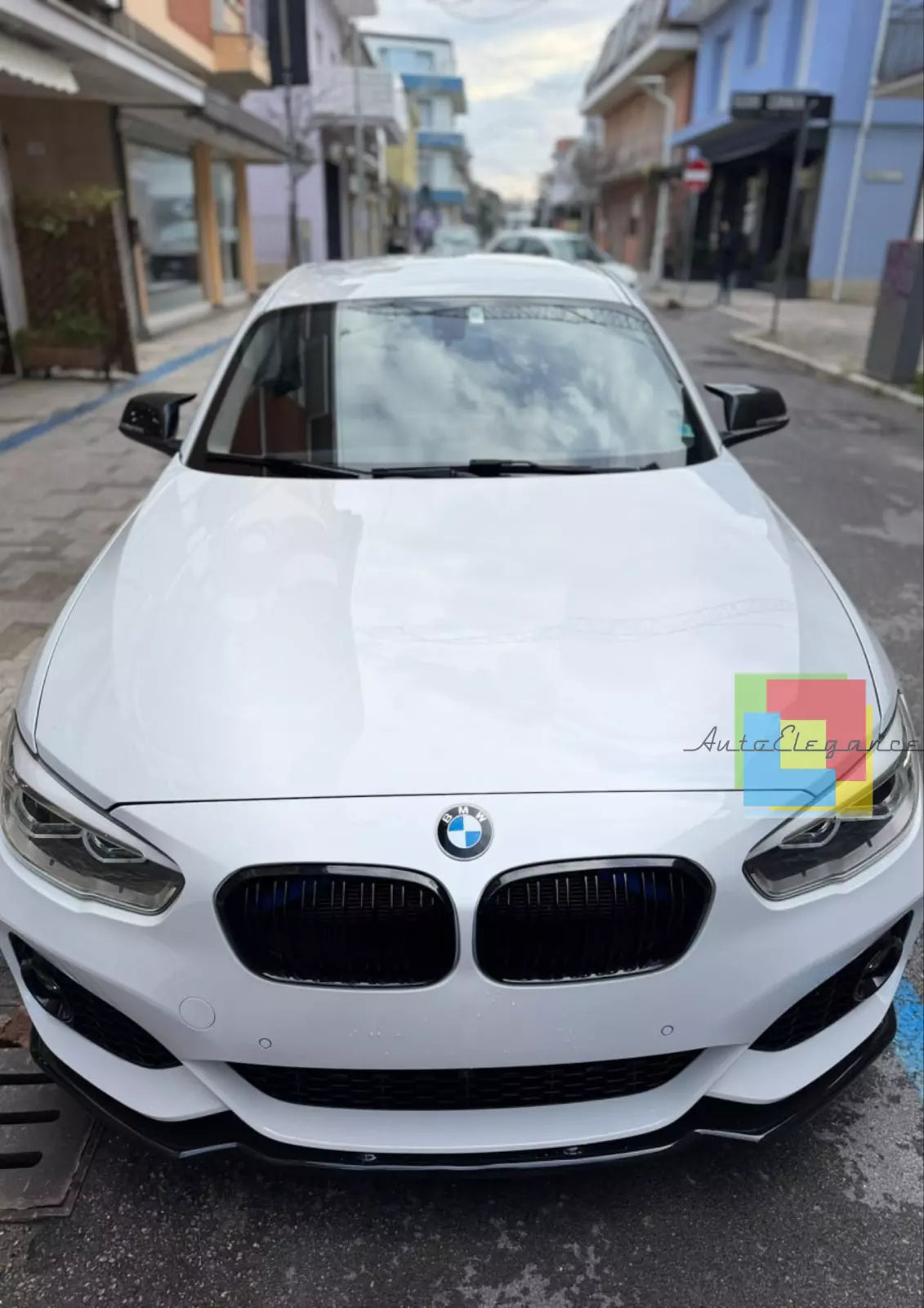 ⚡0563 SPLITTER SUITABLE FOR BMW 1 SERIES F20 F21 15-19 MSPORT LOOK GLOSSY BLACK⚡ 