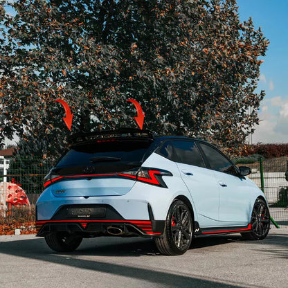 ⭐ala spoiler aggiuntivo adatto per Hyundai I20 N 3 2020+ - Spoiler nero lucido⭐