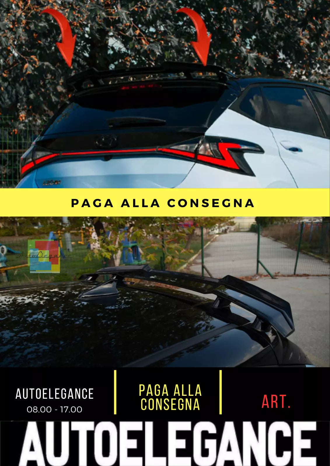 ⭐ala spoiler aggiuntivo adatto per Hyundai I20 N 3 2020+ - Spoiler nero lucido⭐