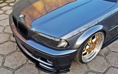 0640⭐LAMA BMW SERIE 3 E46 M3 SOTTO PARAURTI ANTERIORE ABS NERO LUCIDO SPLITTER ⭐