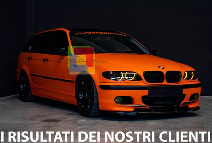 0640⭐LAMA BMW SERIE 3 E46 M3 SOTTO PARAURTI ANTERIORE ABS NERO LUCIDO SPLITTER ⭐