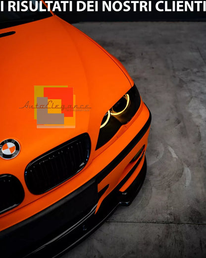 0640⭐LAMA BMW SERIE 3 E46 M3 SOTTO PARAURTI ANTERIORE ABS NERO LUCIDO SPLITTER ⭐