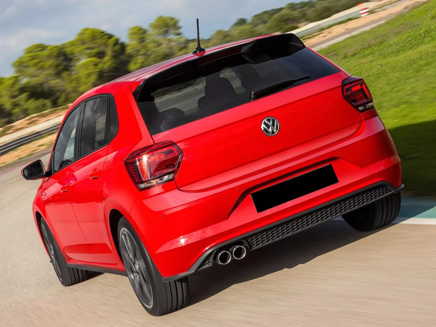 0967⭐DIFFUSORE POSTERIORE ADATTO PER VW POLO AW1 2018+ LOOK GTI ABS NERO OPACO⭐