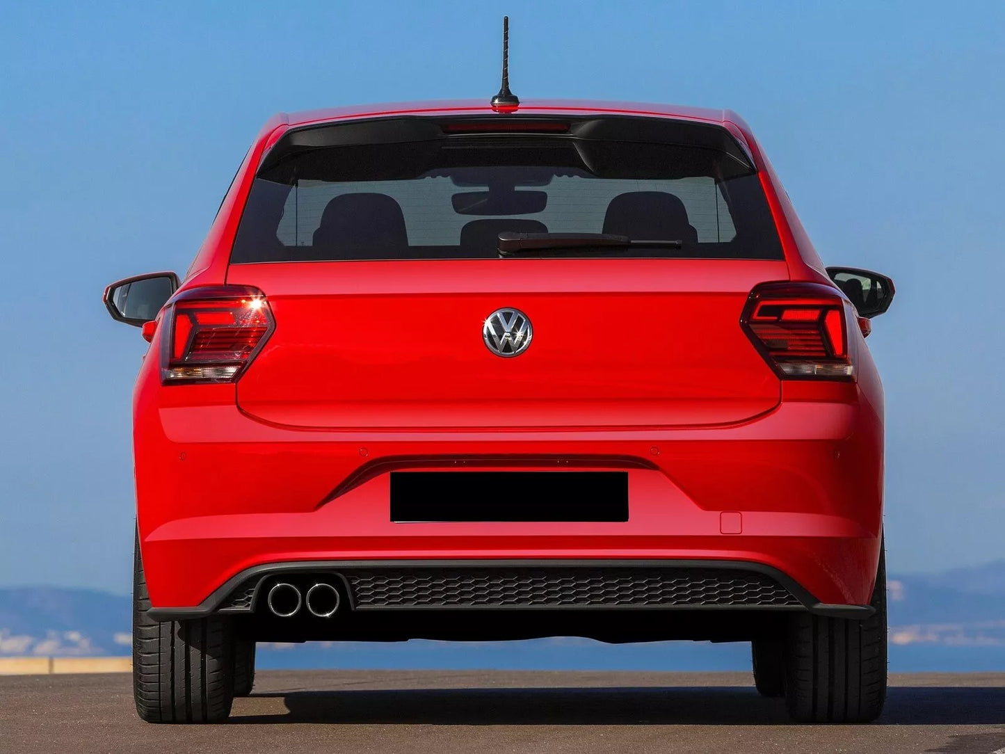 0967⭐DIFFUSORE POSTERIORE ADATTO PER VW POLO AW1 2018+ LOOK GTI ABS NERO OPACO⭐