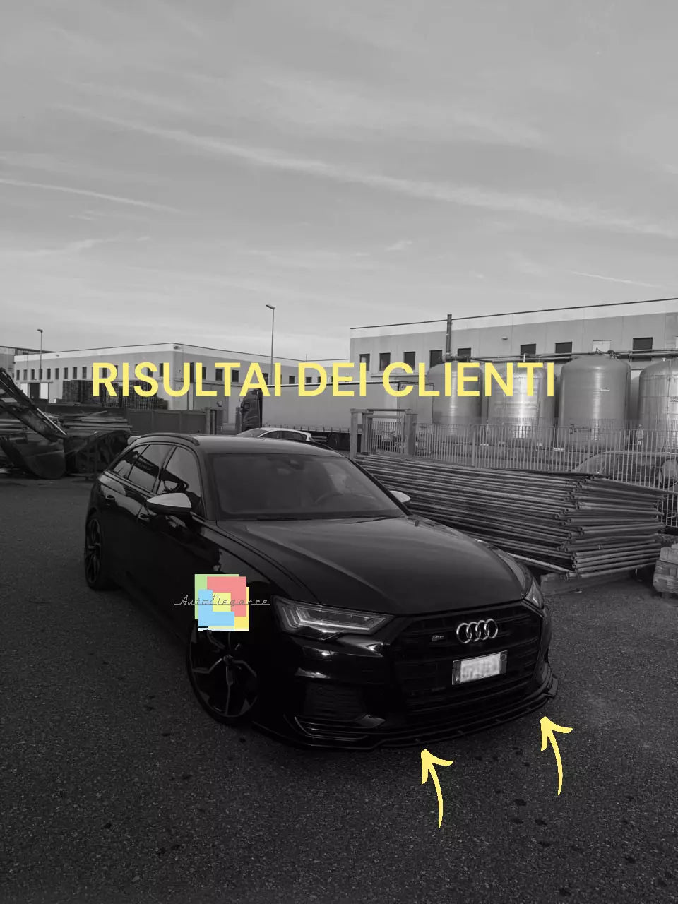 1843 ⭐ SPLITTER ADATTO PER AUDI A6 C8 2018+ S6 NERO SLINE LUCIDO ⭐