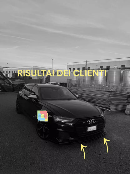 1843 ⭐ SPLITTER ADATTO PER AUDI A6 C8 2018+ S6 NERO SLINE LUCIDO ⭐