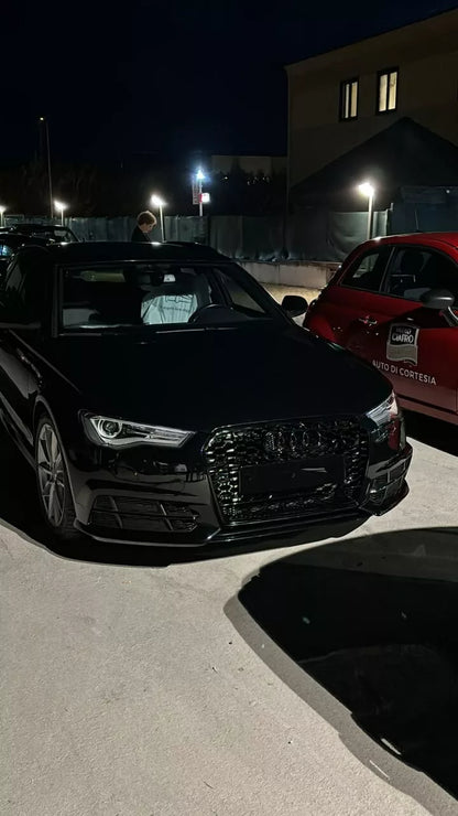 1740⭐GRIGLIA ADATTA PER AUDI A6 4G C7 2015-2018 LOOK RS6 QUATTRO NERA ECONOMICA⭐