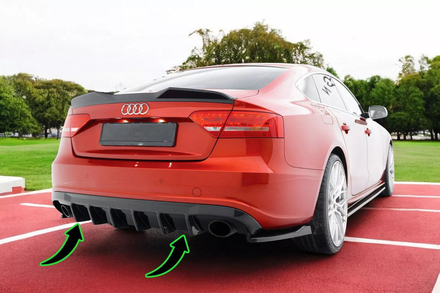 🔥Diffusore posteriore nero lucido ADATTO PER Audi A5 S-Line Sportback 8T 🔥