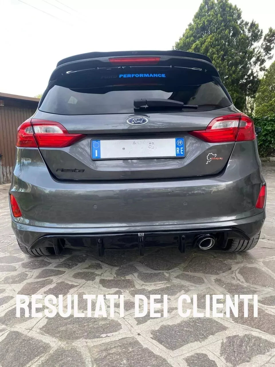 ✨1664✨DIFFUSORE ADATTO PER FORD FIESTA MK8 2017+ ST-LINE NERO LUCIDO✨