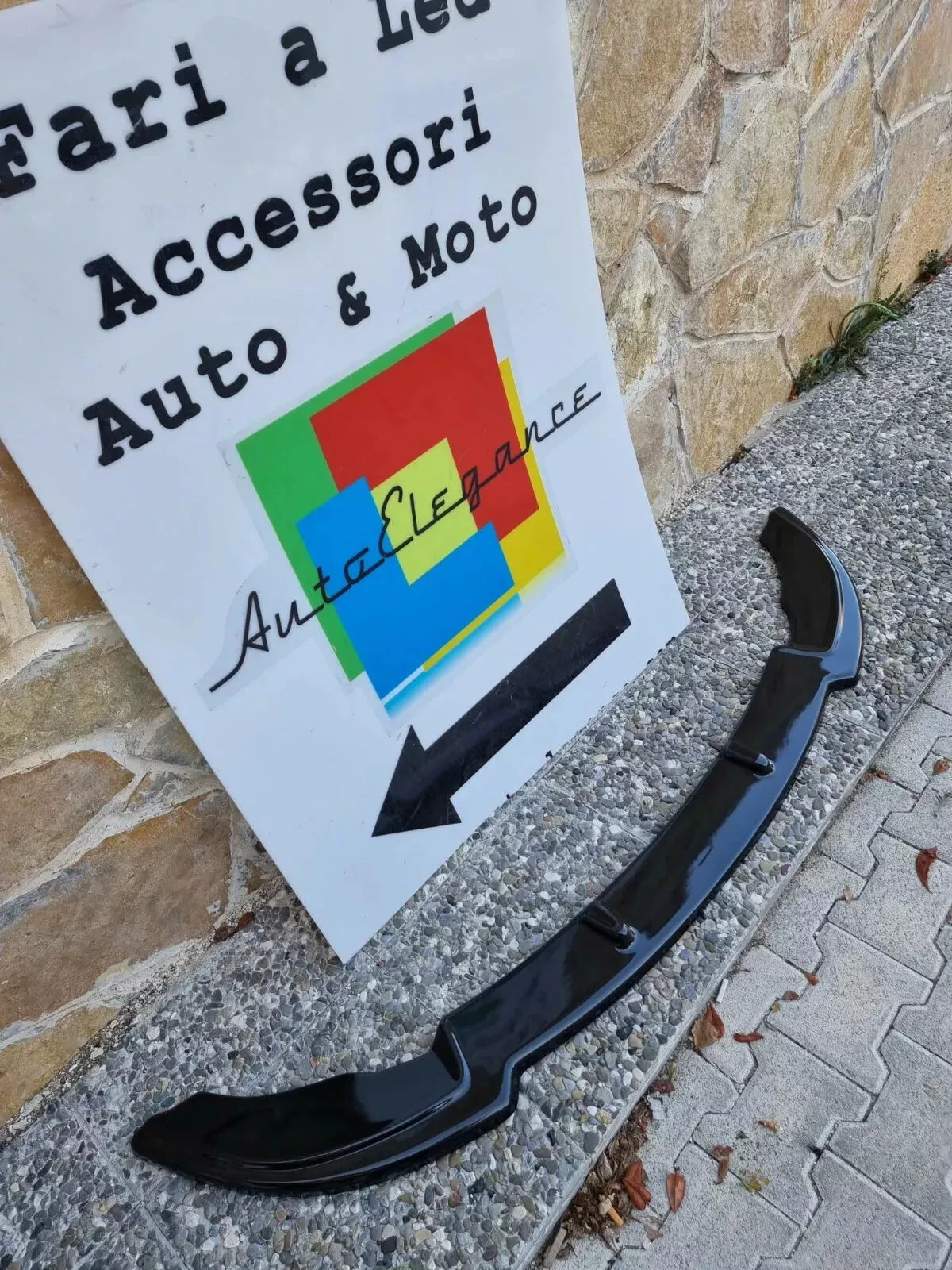 0640⭐LAMA BMW SERIE 3 E46 M3 SOTTO PARAURTI ANTERIORE ABS NERO LUCIDO SPLITTER🔥