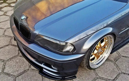 0640⭐LAMA BMW SERIE 3 E46 M3 SOTTO PARAURTI ANTERIORE ABS NERO LUCIDO SPLITTER🔥