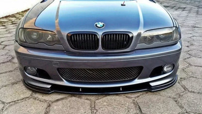 0640⭐LAMA BMW SERIE 3 E46 M3 SOTTO PARAURTI ANTERIORE ABS NERO LUCIDO SPLITTER🔥