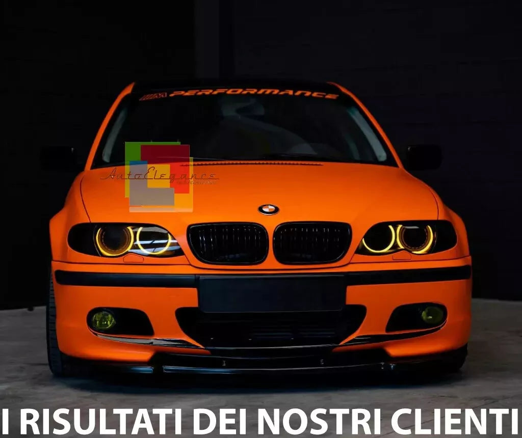 0640⭐LAMA BMW SERIE 3 E46 M3 SOTTO PARAURTI ANTERIORE ABS NERO LUCIDO SPLITTER🔥