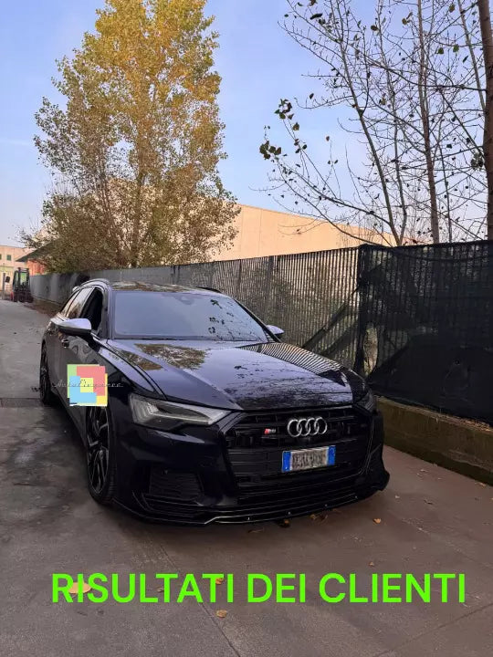 💥⭐1843 SPLITTER ADATTO PER AUDI A6 C8 2018+ S6 NERO SLINE LUCIDO⭐💥