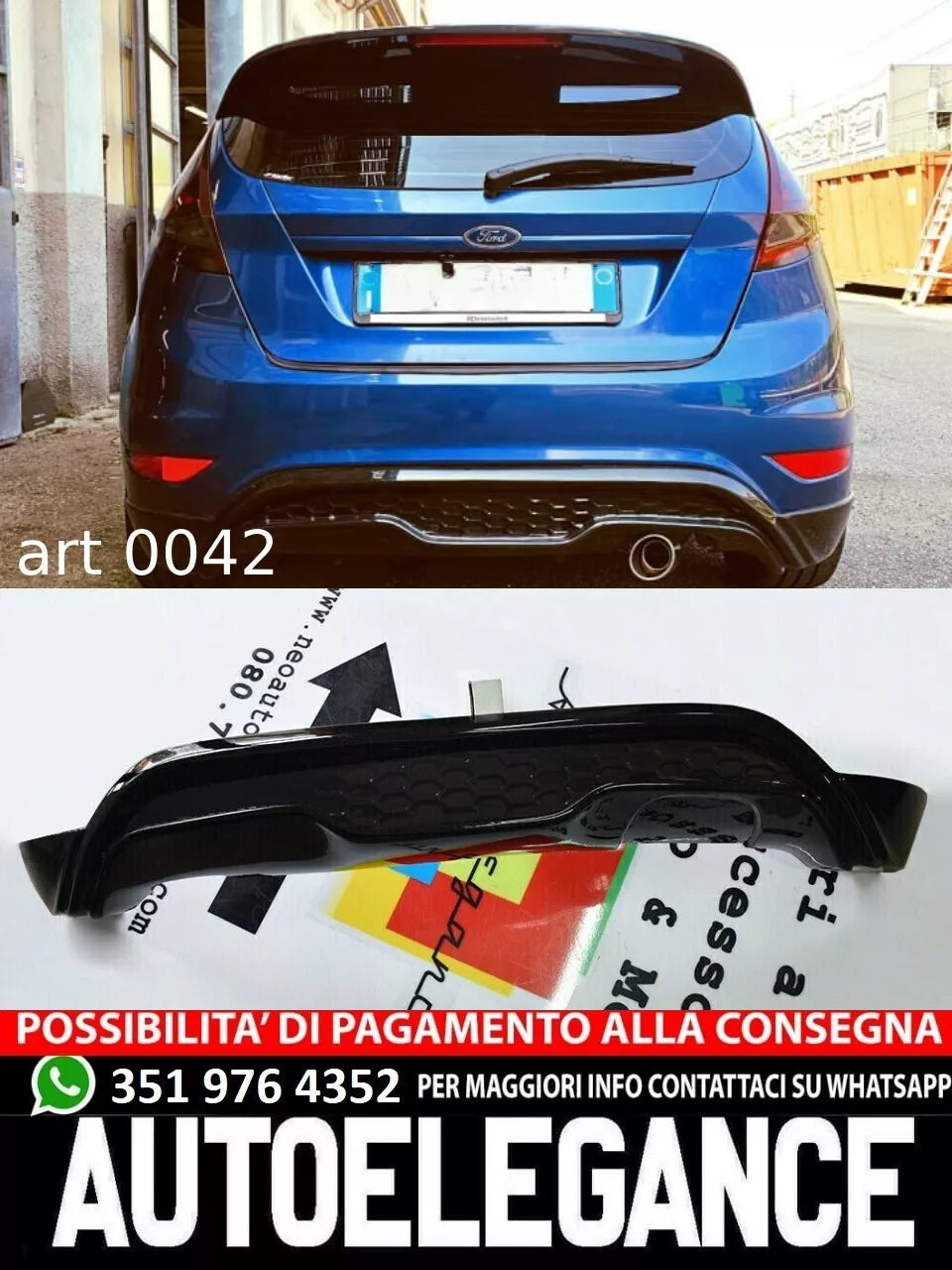 DIFFUSORE ADATTO PER FORD FIESTA FIESTA MK7 2008-2017 LOOK ST RAW-