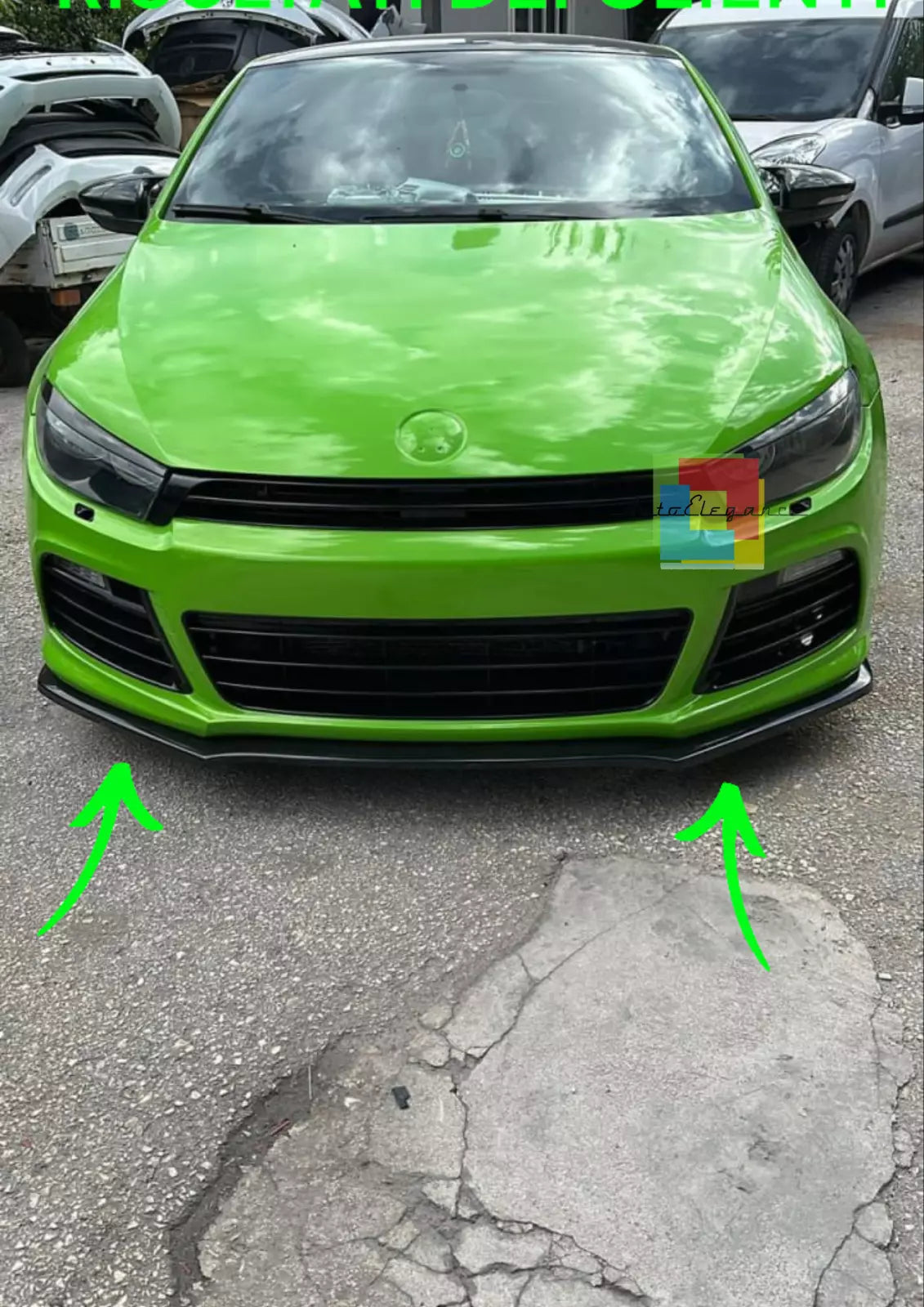 ⭐0155 SPLITTER ADATTO PER VW SCIROCCO 2008-2013 R R-LINE NERO LUCIDO⭐