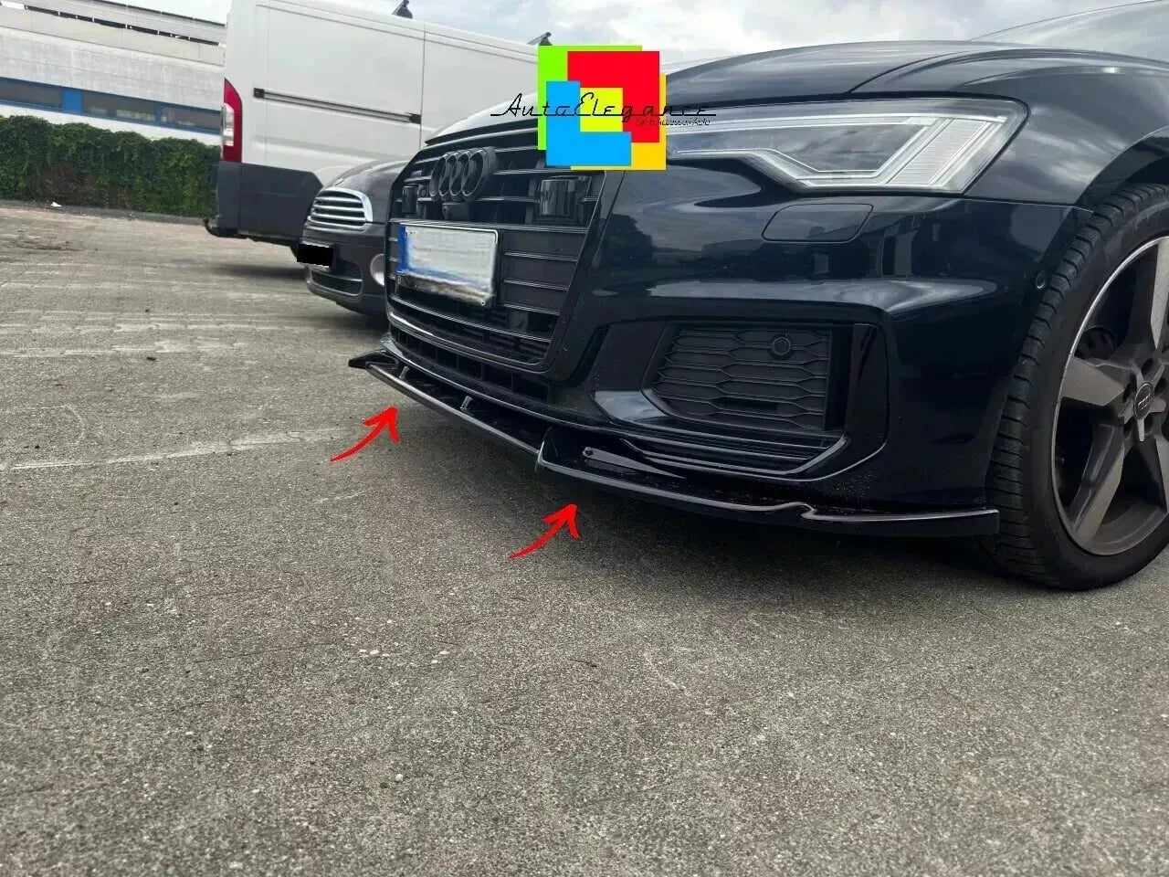 ✨0019🔥SPLITTER ADATTO PER AUDI A6 C8 A6 C8 2018+ RS6 NERO LUCIDO✨🔥