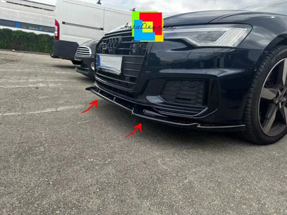 ✨0019🔥SPLITTER ADATTO PER AUDI A6 C8 A6 C8 2018+ RS6 NERO LUCIDO✨🔥