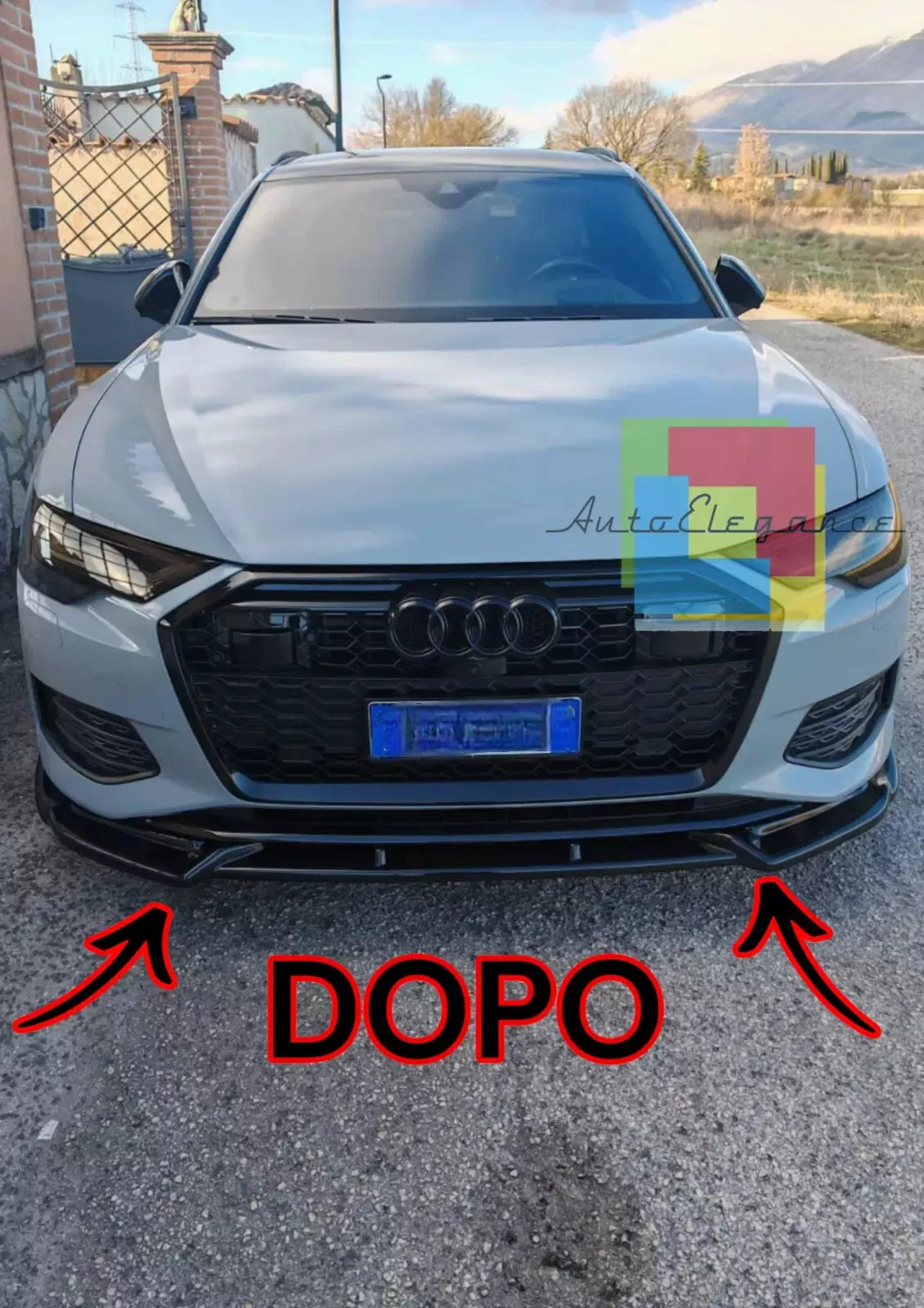 ✨0019🔥SPLITTER ADATTO PER AUDI A6 C8 A6 C8 2018+ RS6 NERO LUCIDO✨🔥