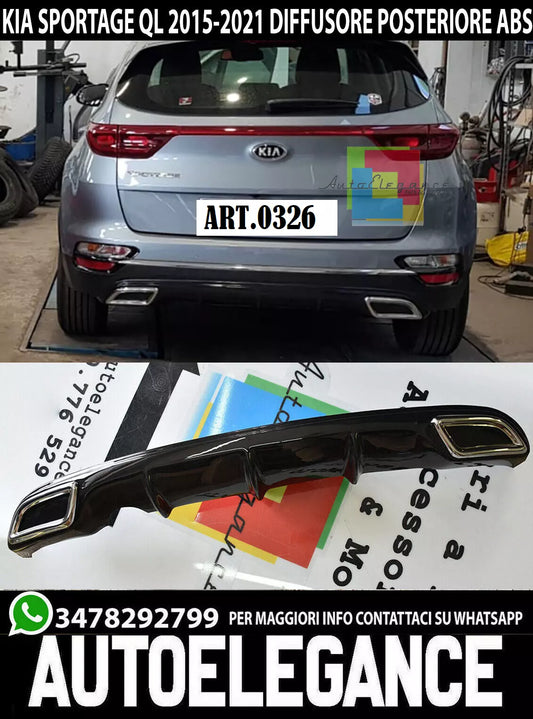 0326 Kia Sportage Ql 2015 + Diffusore Inferiore Paraurti Diffusori Connettori Ovali