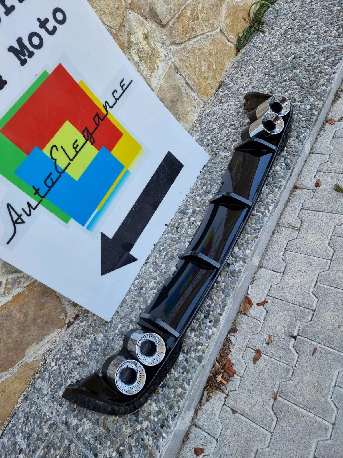 0131⭐DIFFUSORE ADATTO PER VW GOLF 8 LOOK R TERMINALI 2+2⭐