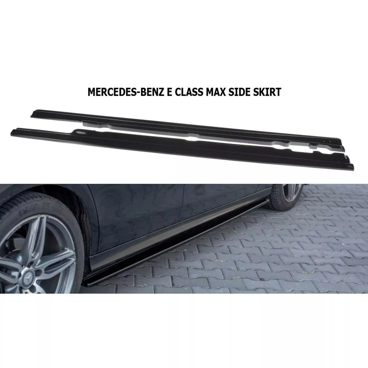 MERCEDES W213 Max Minigonna laterale pianoforte nero sottovuoto plastica / 2017-
