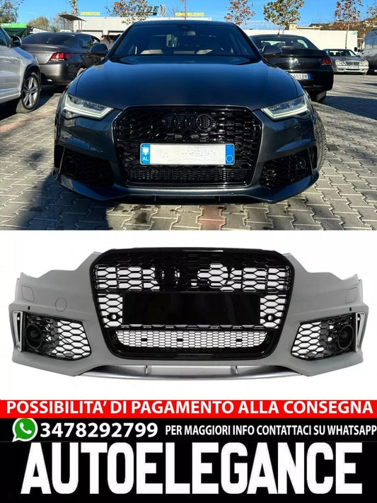 Paraurti anteriore con griglia centrale, adatto per Audi A6 C7 4G 2011-2015 RS6 ..