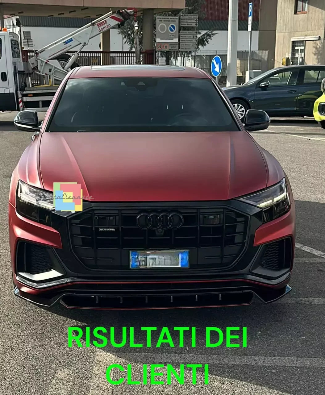 1837 🔥 SPLITTER ADATTO PER AUDI Q8 2018-2024 SLINE SQ8 NERO LUCIDO🔥