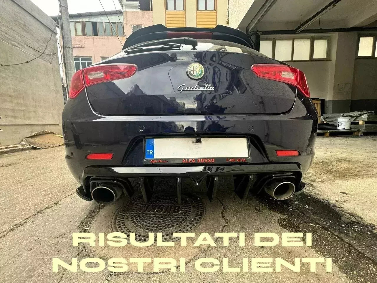 1924🔥DIFFUSORE ADATTO PER ALFA ROMEO GIULIETTA LOOK TUNING NERO LUCIDO 🔥