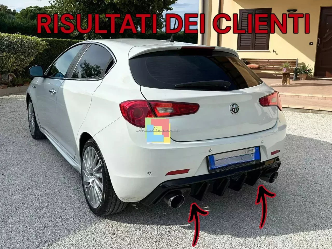 1924🔥DIFFUSORE ADATTO PER ALFA ROMEO GIULIETTA LOOK TUNING NERO LUCIDO 🔥