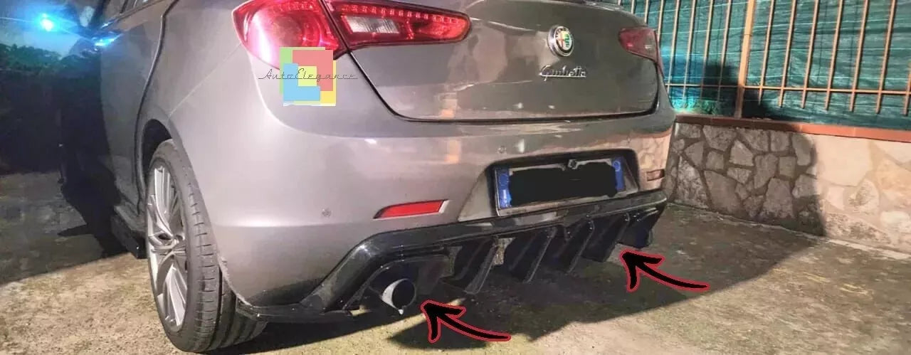 1924🔥DIFFUSORE ADATTO PER ALFA ROMEO GIULIETTA LOOK TUNING NERO LUCIDO 🔥