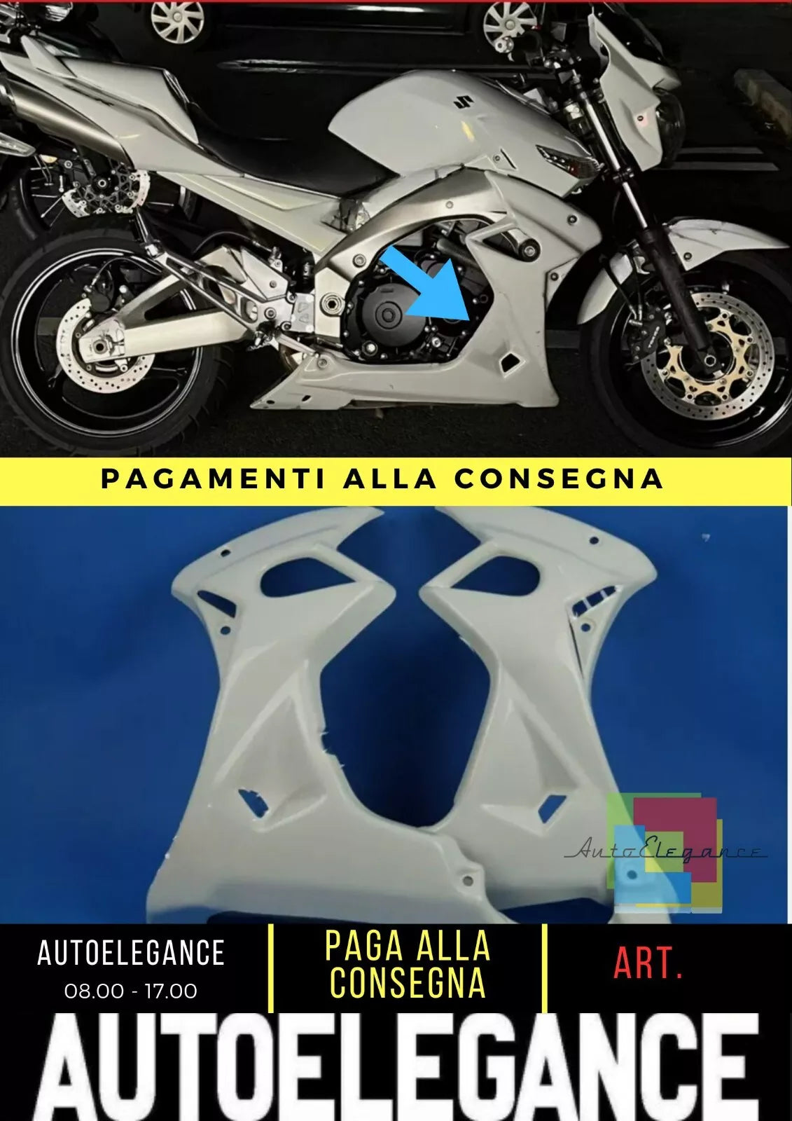 Per Suzuki GSR 600 2006/10 Carenatura laterale Tuning - Sinistra + Destra Nuovo