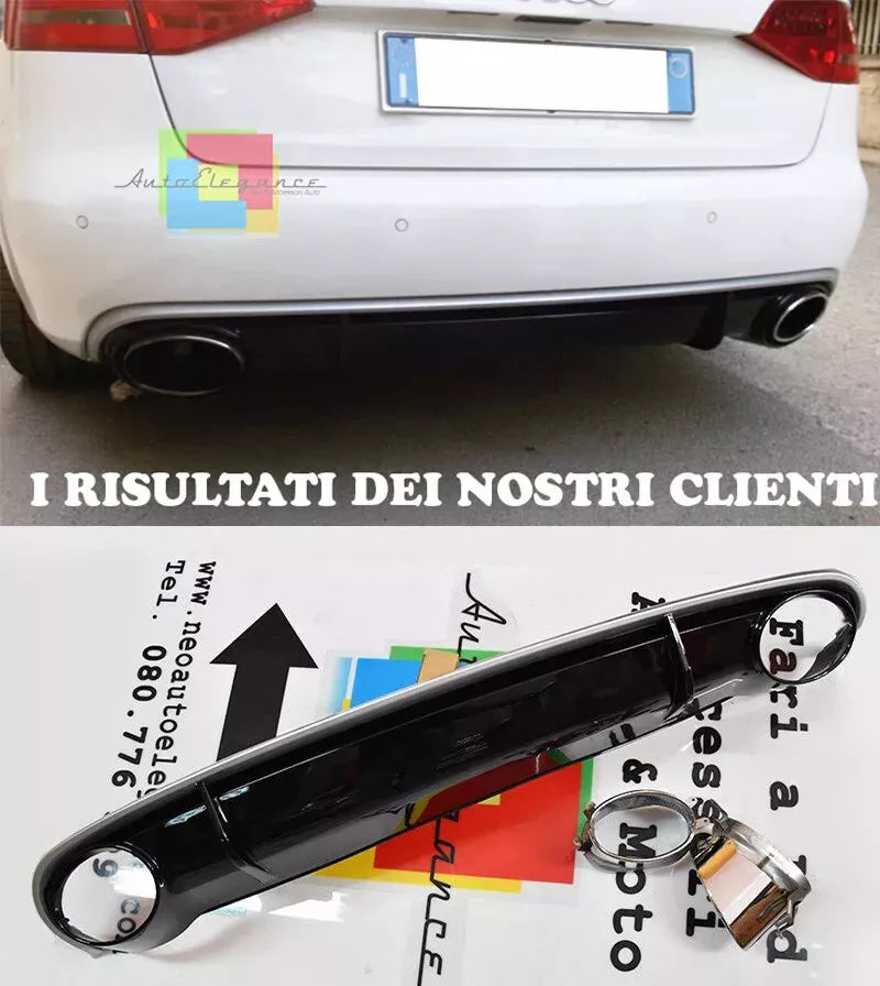 1263🔥DIFFUSORE IN ABS RS4 SOTTO PARAURTI AUDI A4 B8 8K 2008-12 AVANT BERLINA🔥