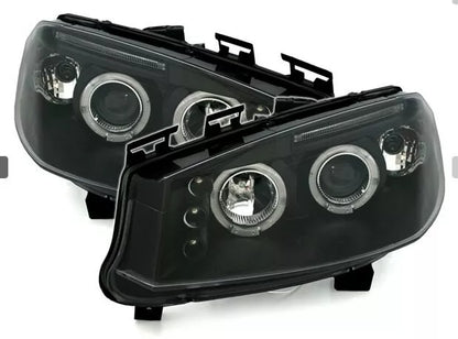 🔥2141 FARI ANTERIORI ADATTE PER RENAULT MEGANE MK2 2002-2005 ANGEL EYES NERI🔥