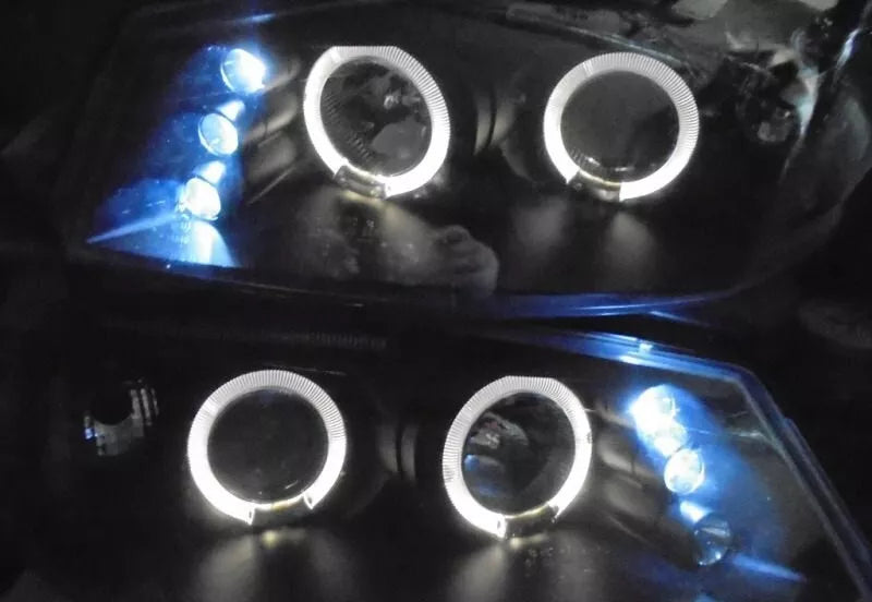🔥2141 FARI ANTERIORI ADATTE PER RENAULT MEGANE MK2 2002-2005 ANGEL EYES NERI🔥