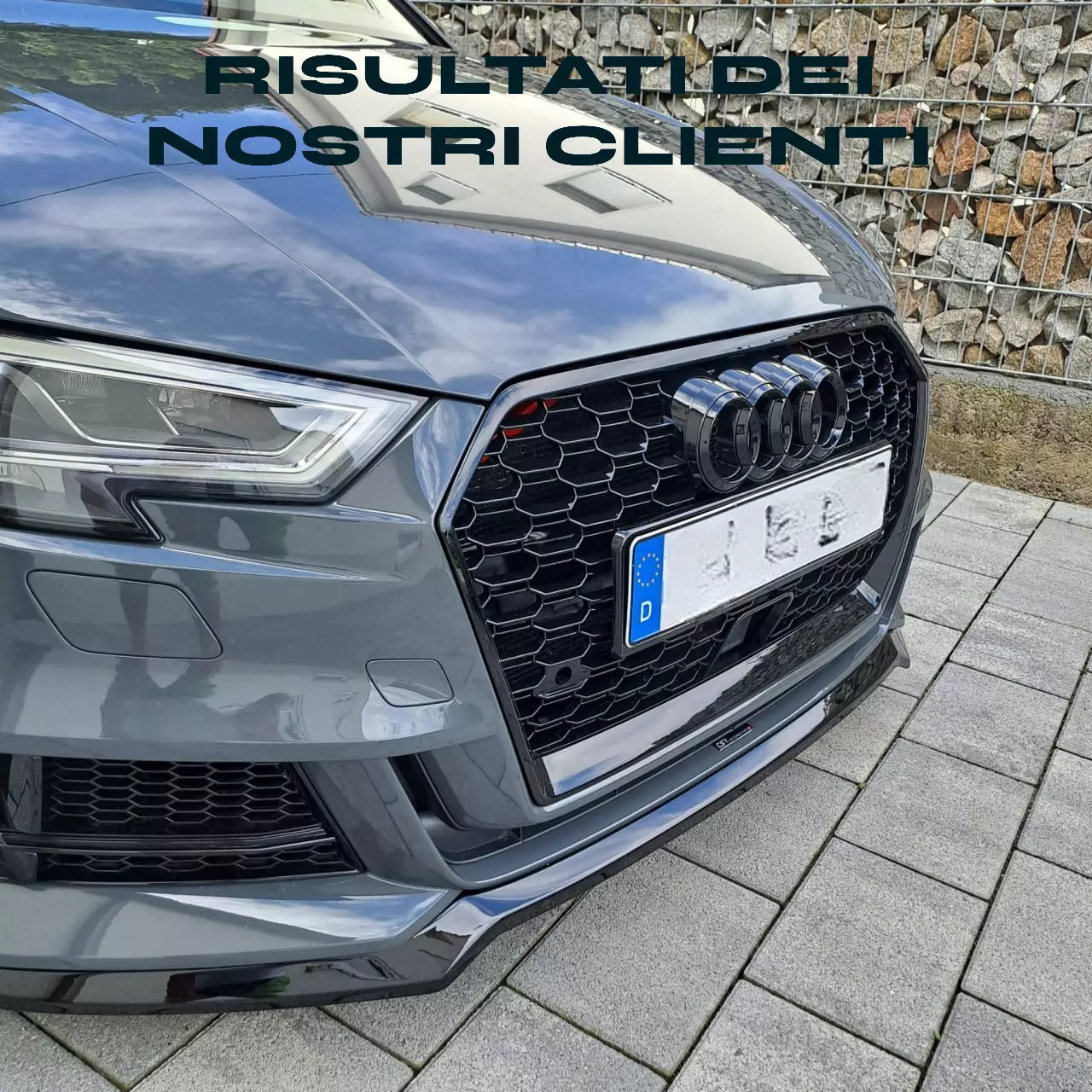 🔥0457 GRIGLIA PER AUDI A3 8V 2017-2020 NIDO D'APE BLACK RS3 FORO ACC RADAR🔥