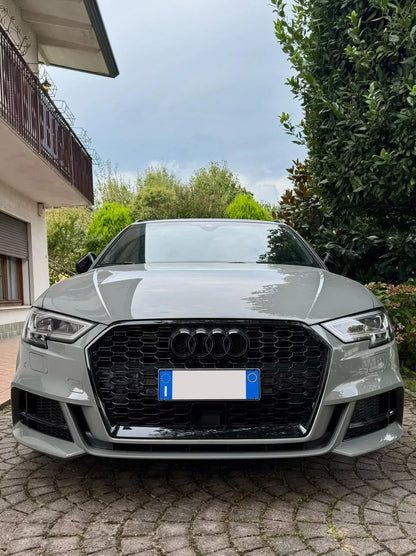 🔥0457 GRIGLIA PER AUDI A3 8V 2017-2020 NIDO D'APE BLACK RS3 FORO ACC RADAR🔥