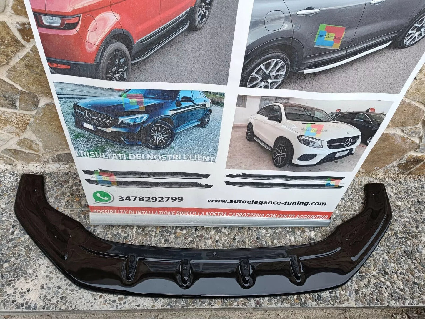 🔥0159 SPLITTER ADATTO PER VW GOLF 7.5 GTI GTD RLINE 2017-2019 NERO LUCIDO V1🔥