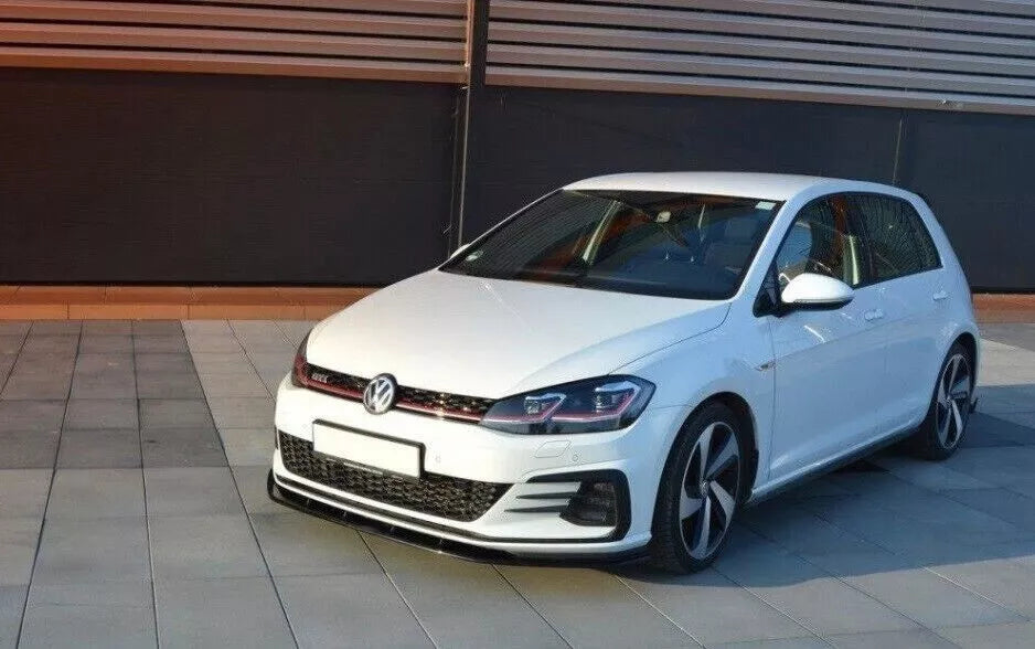 🔥0159 SPLITTER ADATTO PER VW GOLF 7.5 GTI GTD RLINE 2017-2019 NERO LUCIDO V1🔥