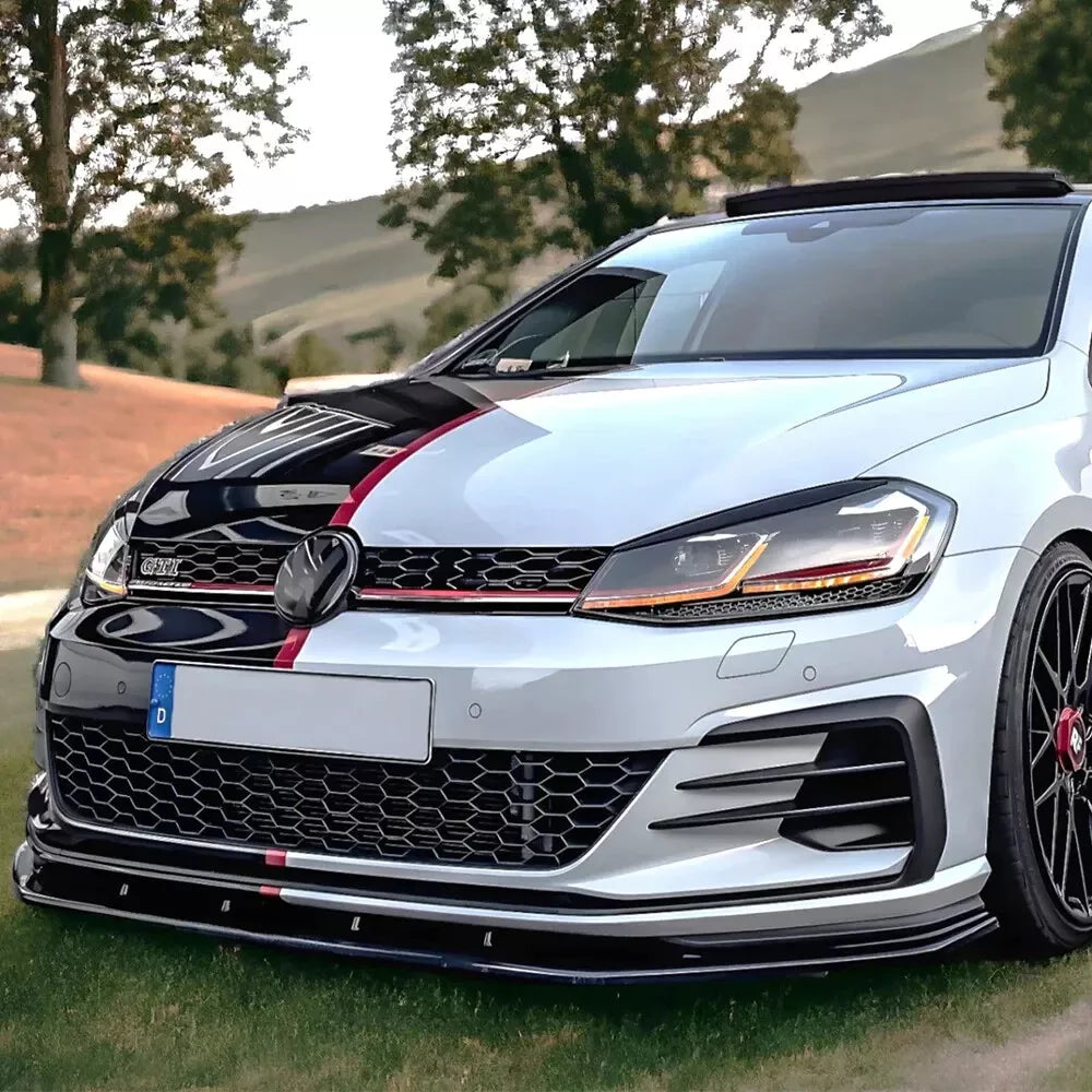 🔥0159 SPLITTER ADATTO PER VW GOLF 7.5 GTI GTD RLINE 2017-2019 NERO LUCIDO V1🔥