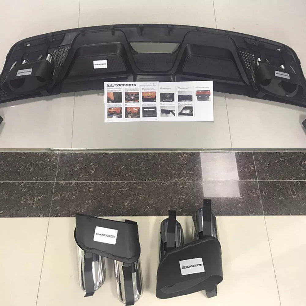 🔥Paraurti Posteriore Diffusore Con Terminali  Adatto Per Ford Mustang 15 - 17🔥