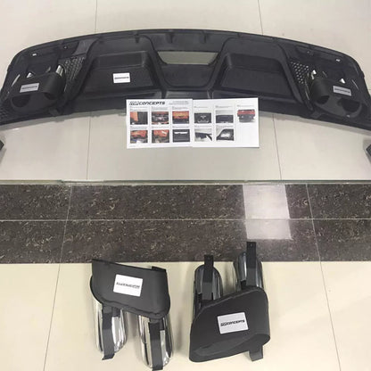 🔥Paraurti Posteriore Diffusore Con Terminali  Adatto Per Ford Mustang 15 - 17🔥