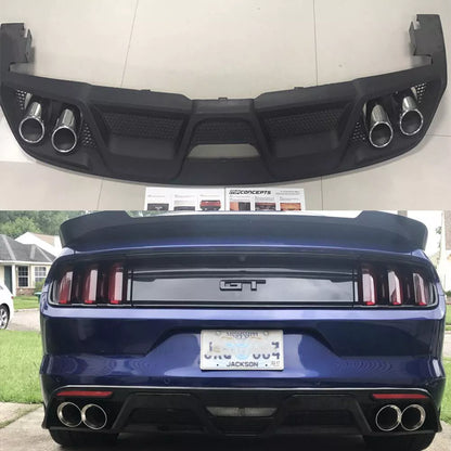 🔥Paraurti Posteriore Diffusore Con Terminali  Adatto Per Ford Mustang 15 - 17🔥