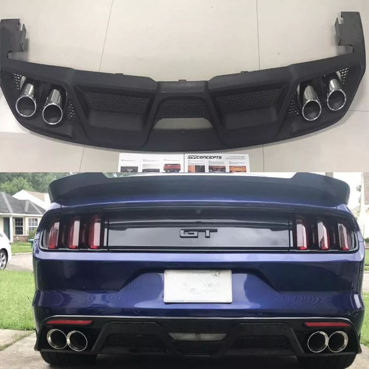 🔥Paraurti Posteriore Diffusore Con Terminali  Adatto Per Ford Mustang 15 - 17🔥