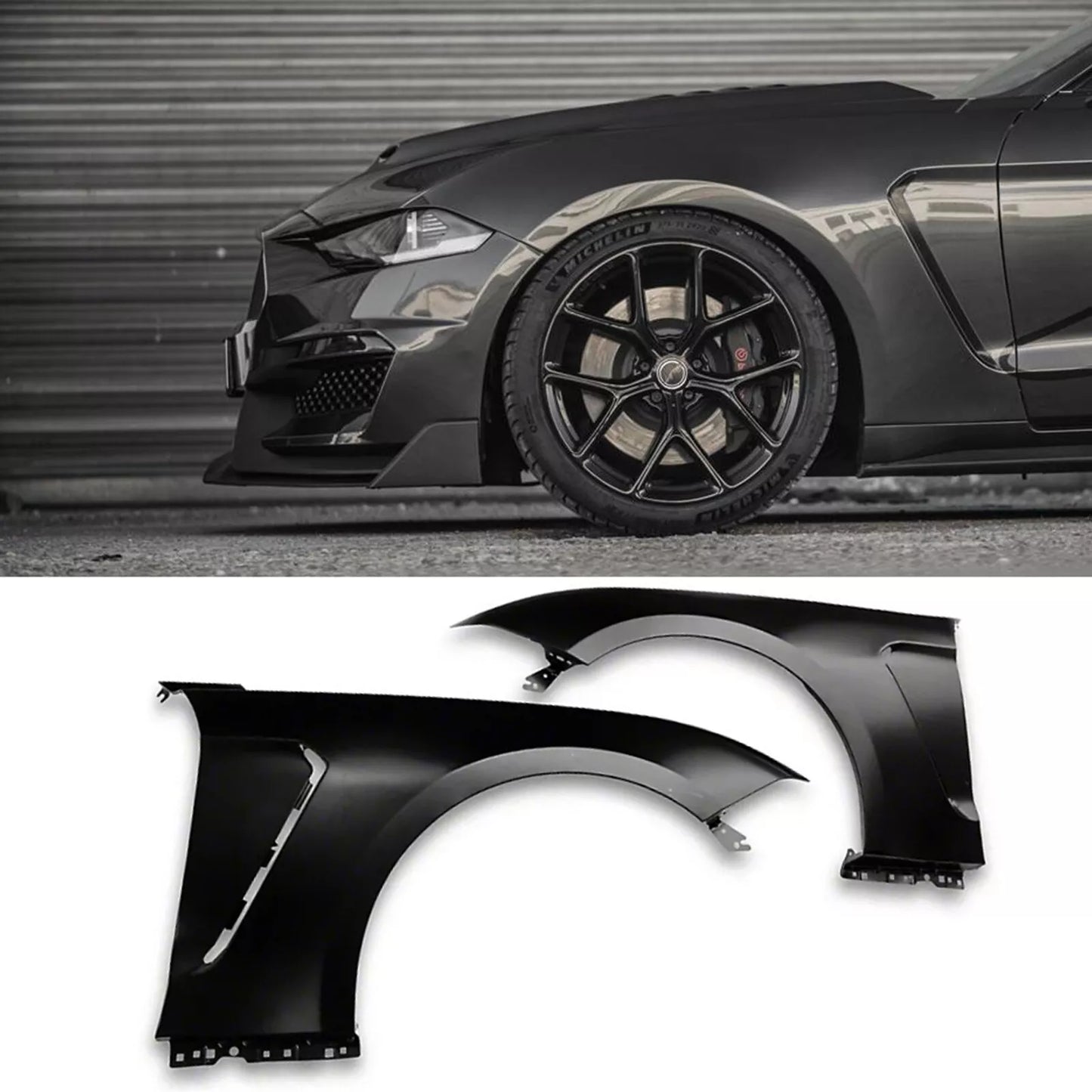 🔥Parafanghi alluminio una coppia Adatto Per Ford Mustang 18-20 GT EcoBoost🔥
