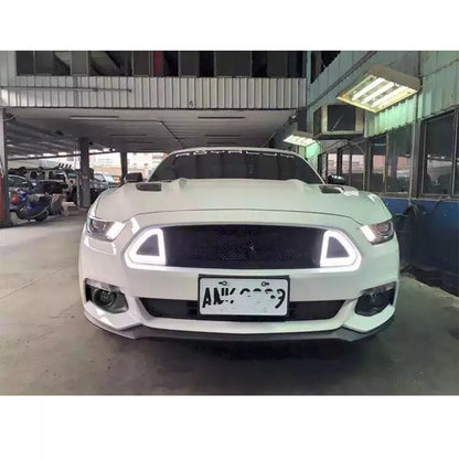 🔥Mustang 15-17 Bianco LED Griglia Raccordo Corsa Radiatore Illuminazione🔥