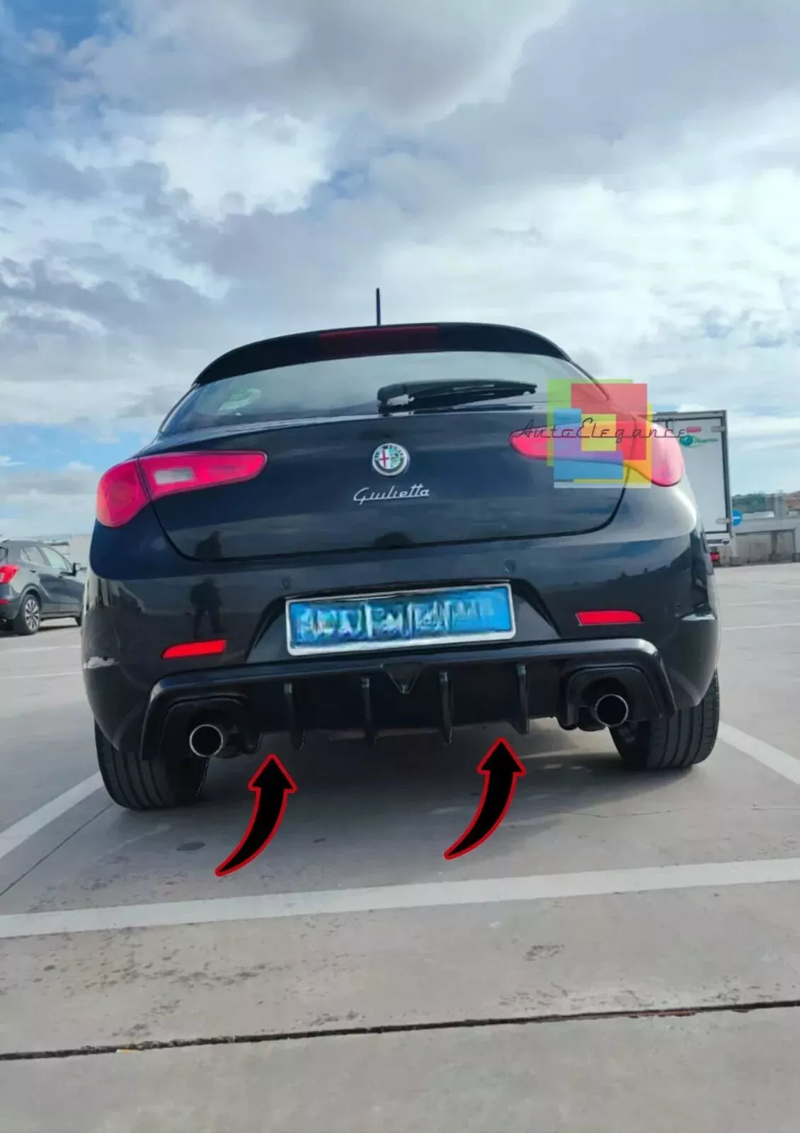 🔥1924⭐DIFFUSORE ADATTO PER ALFA ROMEO GIULIETTA LOOK TUNING NERO LUCIDO🔥⭐